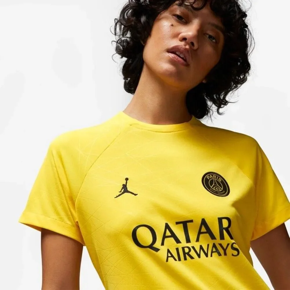 Nike Jordan x PSG Pre-Match Training Jersey Tour Yellow  Womens Med DR4913-720